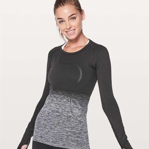 Lululemon Swiftly Tech Long Sleeve - Black/White/Gray